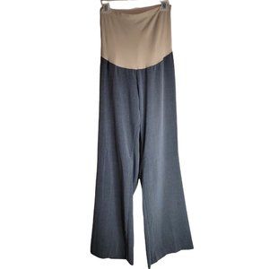 MOTHERHOOD MATERNITY Dark Gray Full Panel Wide Leg Career Dress Pants | Plus 1X
